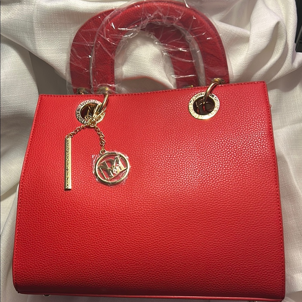 Badgley Mischka Red Tote Bag